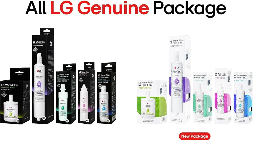 Genuine LG LT800P- 6 Month / 200 Gallon Capacity Replacement Refrigerator Water Filter (NSF42 and NSF53) ADQ73613401, ADQ73613408, or ADQ75795104 , White