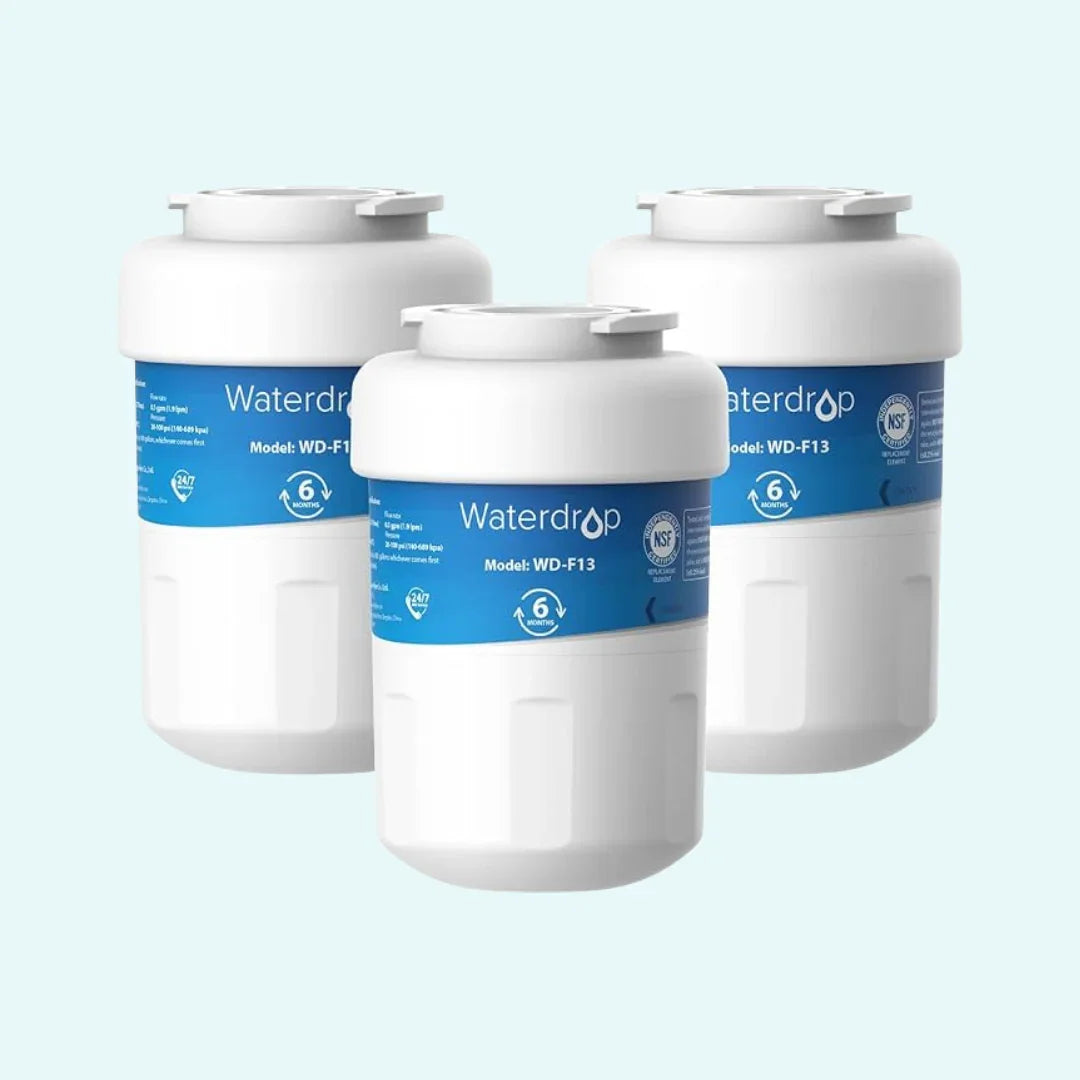 Waterdrop WD-F13 Replacement for GE® MWF®, SmartWater® MWFP, MWFINT, MWFA, GWF, HDX FMG-1, Kenmore® 9991, GSE25GSHECSS, WFC1201 Water Filter, 1 Pack, 2 pack, 3 pack, 4 pack