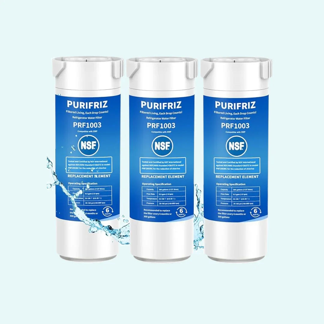 XWF (Not XWFE, NO Chips), Refrigerator Water Filter Compatible with GE XWF, GBE21, GDE21, GDE25, GFE24, NSF/ANSI 42&372 Certified, 6 Month / 300 Gallon 1 pack, 2 pack, 3 pack, 4 pack