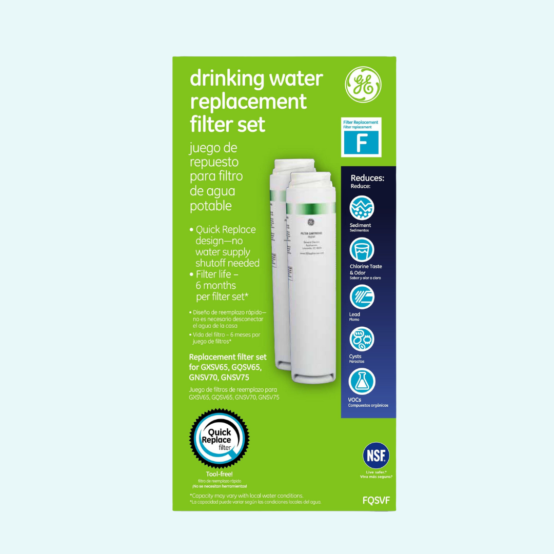 GE FQSVN Dual-Stage Water Filter Replacement – Compatible with GE FQSVF, NSF 42 & 53 Certified